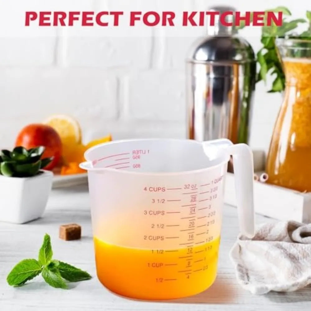 Clear Plastic Measuring Cup with Spout – Oz & mL Markings Measuring Cup HIP
