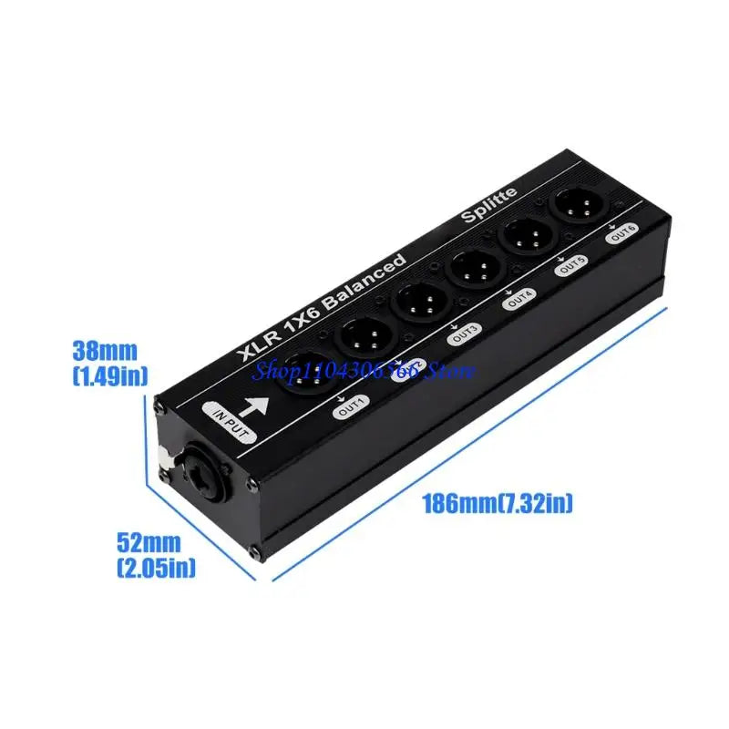 XLR 1 to 6 Balanced Sound Splitter – Metal Pro Audio Audio Signal Splitter HIP