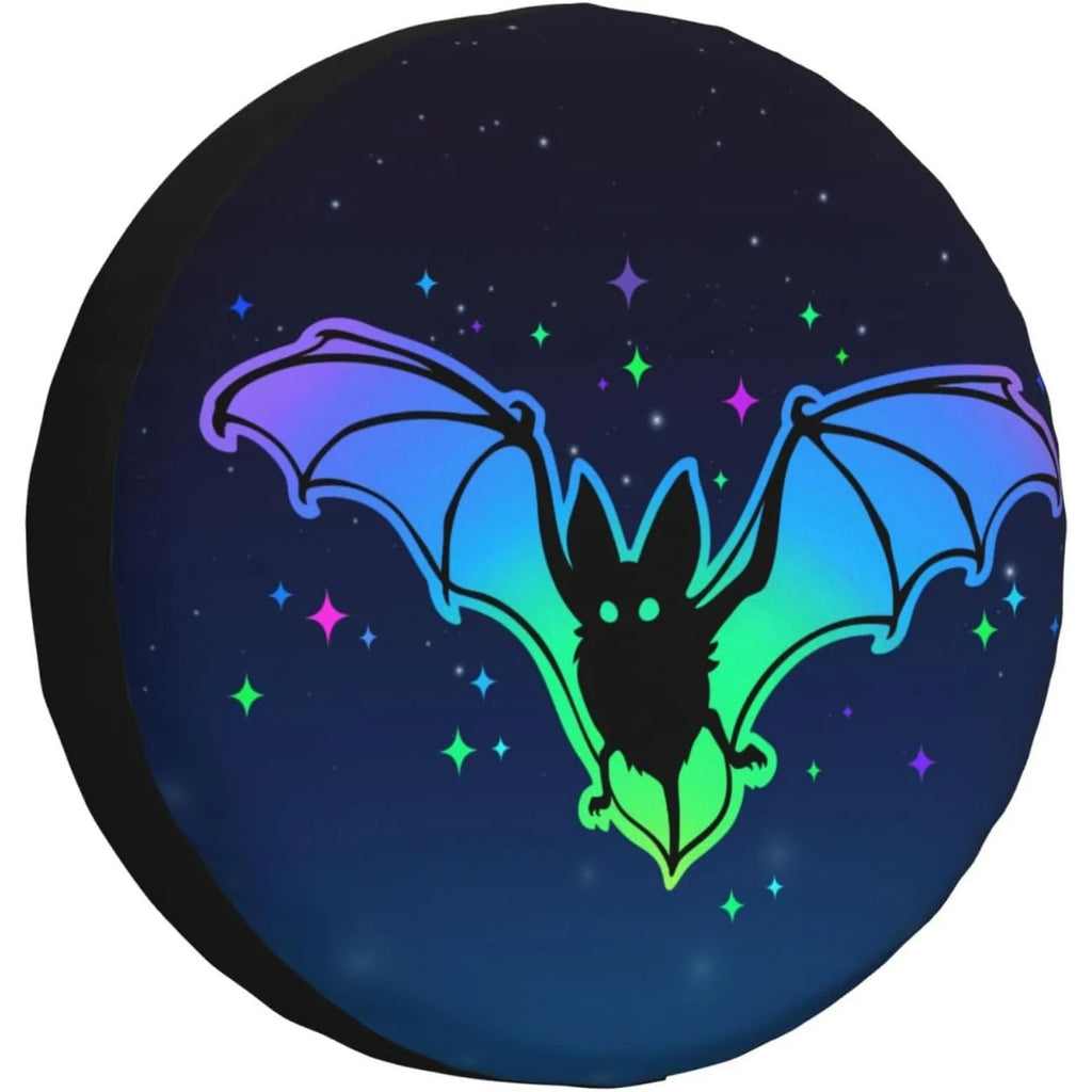 Neon Glow Bat Night Sky Spare Tire Cover – SUV RV Truck Spare Tire Cover HIP 1 14 in