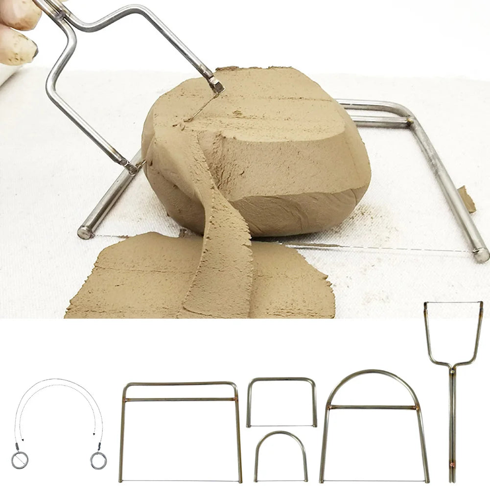 Universal Stainless Steel Clay Sculpture Art Supplies Adjustable Ceramic Wire Clay Cutter U Shape Precision Pottery Cutting Tool HIP