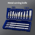 13-Piece Metal Carving Knife Set – 3 Handles & 10 Blades Craft Knife Set HIP 13pcs