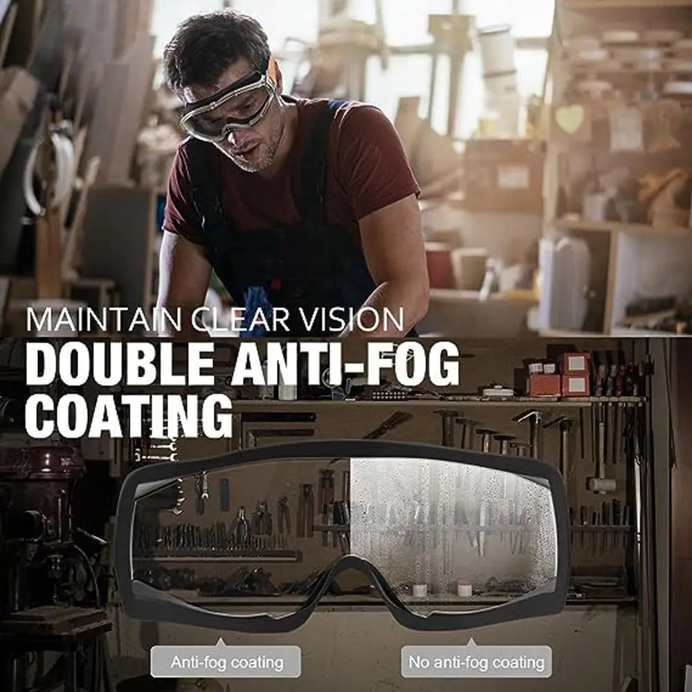 Anti-Fog Safety Goggles – Clear Lens, Fits Over Glasses Safety Goggles HIP