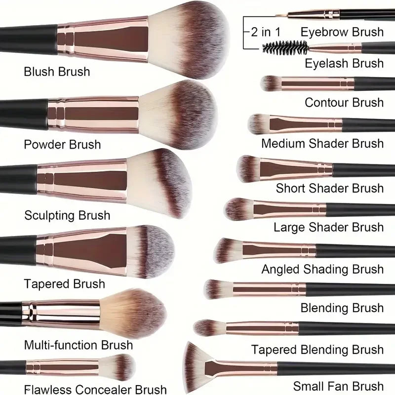 RUZOFO 3–15 Pc Professional Makeup Brush Set – Soft Synthetic Makeup Brush Set HIP