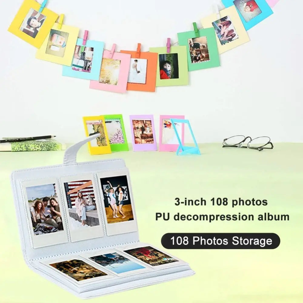 PU Leather 108-Pocket Instax Mini Photo Album – 3 Inch Instant Photo Album HIP