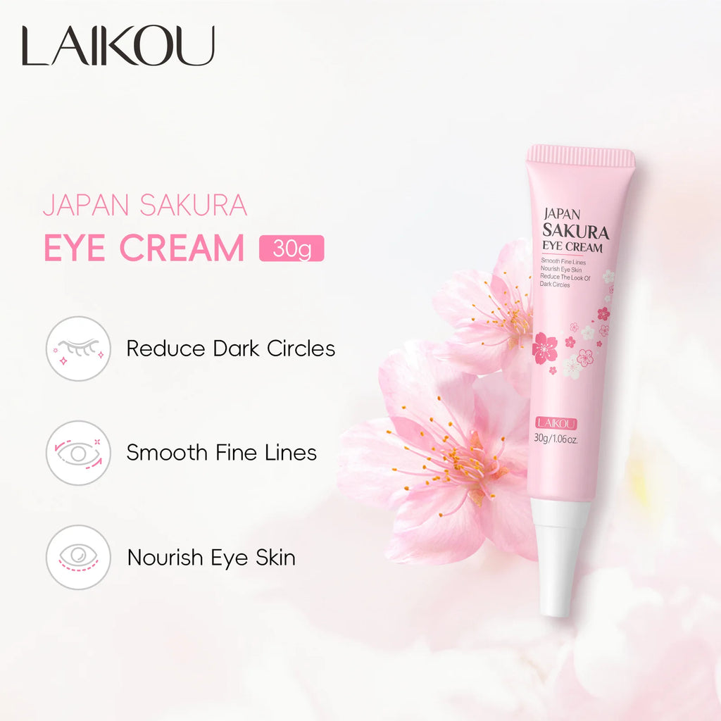 LAIKOU Sakura Anti-Aging Eye Cream 30g – Dark Circles & Wrinkles Eye Cream HIP