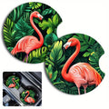 Tropical Flamingo Car Cup Holder Coasters – Set of 2 Car Cup Coasters HIP black Other