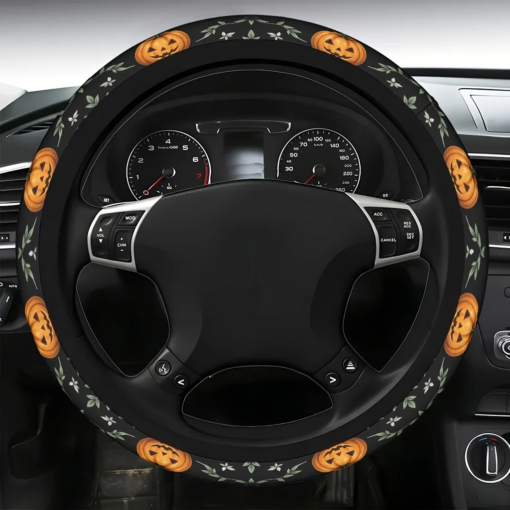 Halloween Pumpkin Bat Steering Wheel Cover – All Seasons Steering Wheel Cover HIP