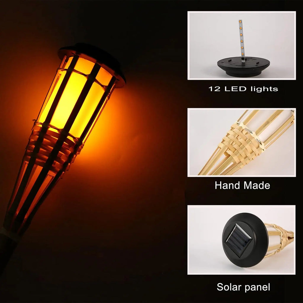 Solar LED Flame Effect Bamboo Garden Torch – IP65 Waterproof Solar Garden Torch HIP