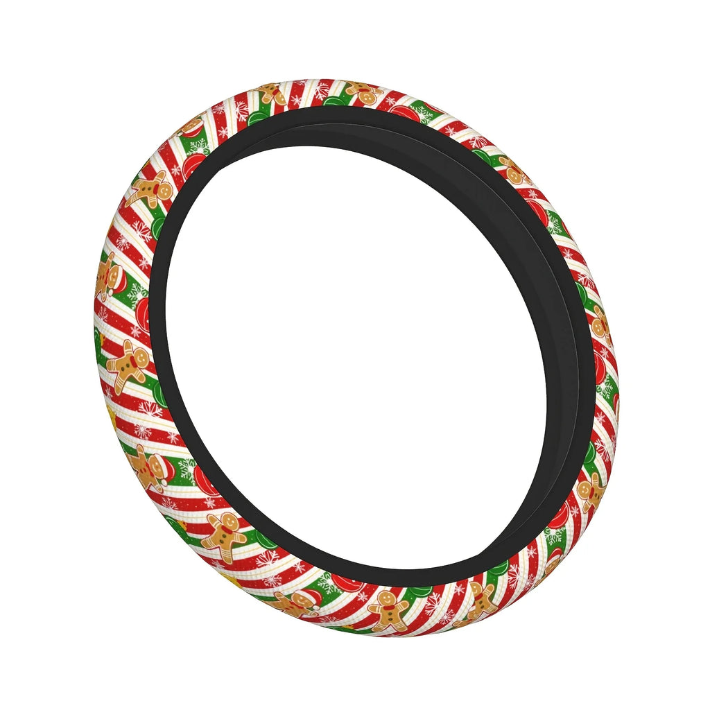 Christmas Gingerbread Steering Wheel Cover – 15-Inch Fit Steering Wheel Cover HIP