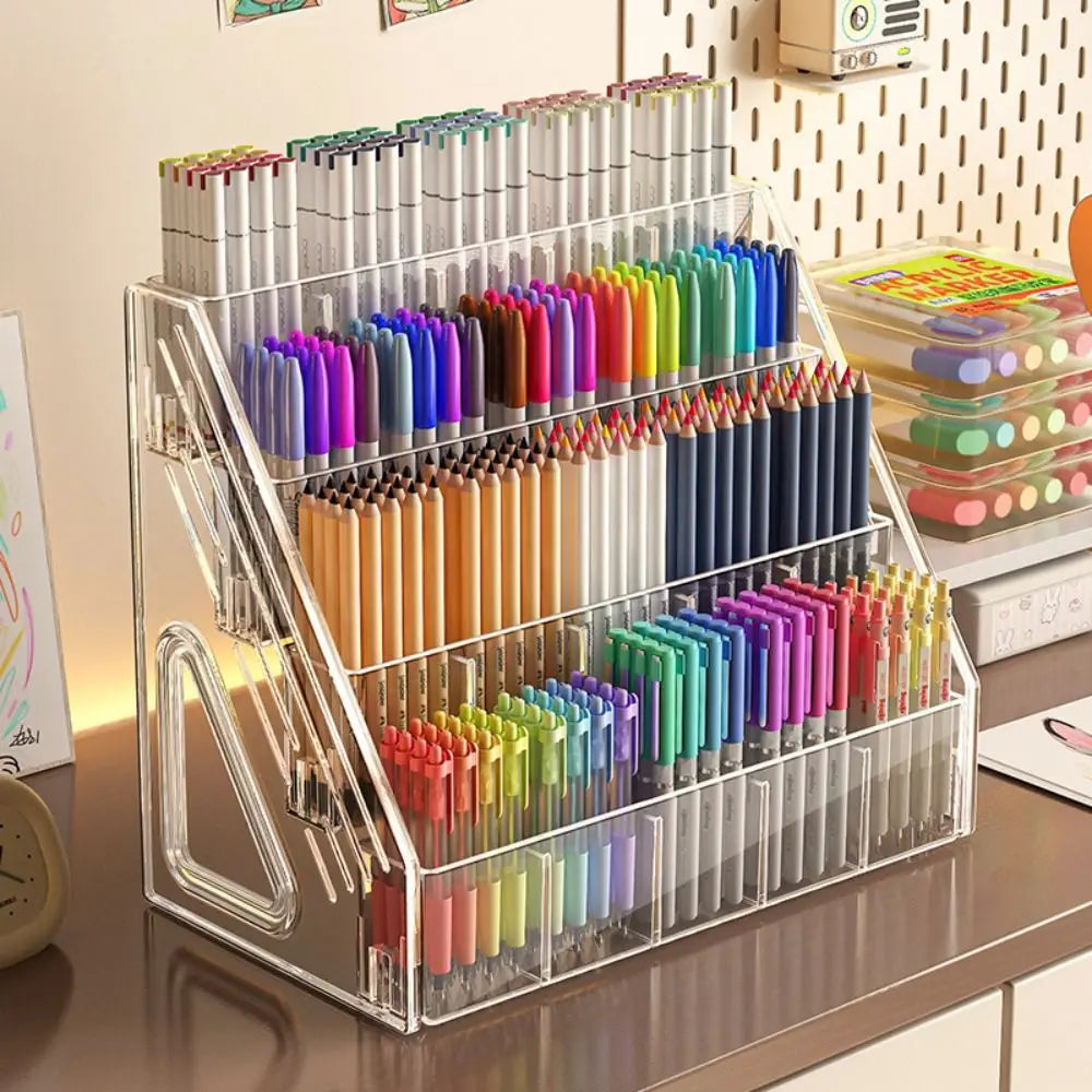Clear Acrylic Pen Holder – 3/4/5 Layer Desktop Organizer Desktop Pen Organizer HIP
