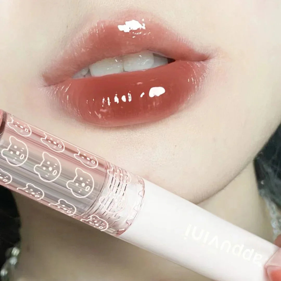 Water Mirror Lip Glaze Lipstick Non-stick Cup Lasting Moisturizing Lipgloss Colorful Women Lip Oil Silky Lip Tint Makeup Tool HIP 06