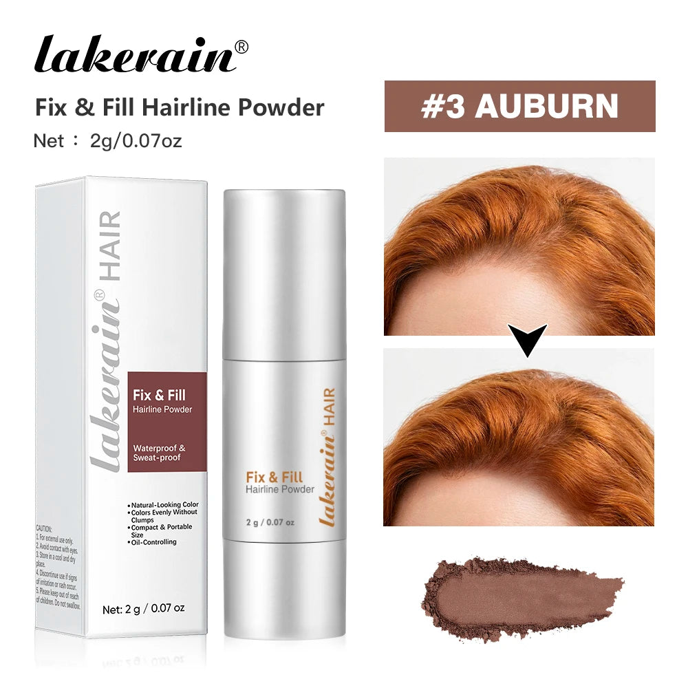 Waterproof Hairline Powder Long Lasting Shadow Filling Forehead Hair Gaps Sweat-proof Fine Powder Natural Color Hairline Makeup HIP 3AUBURN