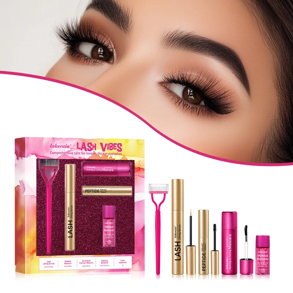 4Pcs/Set Fast Growth Eyelash Serum Treatment Lengthening Curling Mascara Lash Separator Curly Lash Kit Eye Care Makeup Cosmetic HIP