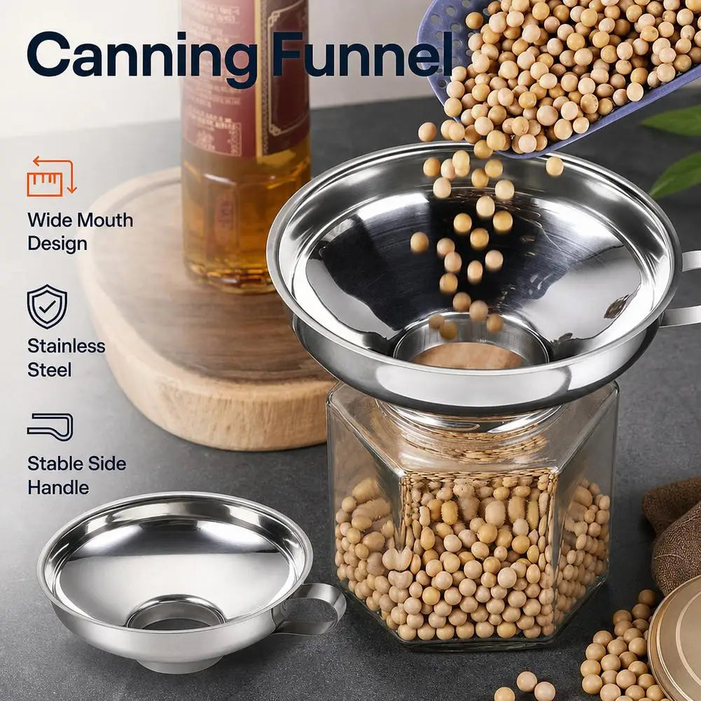 Stainless Steel Wide Mouth Funnel Canning Funnel Cup Jam Salad Dressing Hopper Filter For Jar Canned Filteroil Wine Water Spices HIP