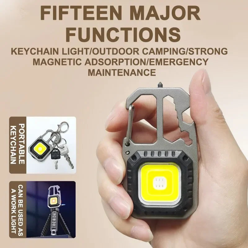 COB Keychain EDC Flashlight 500LM – Multi-Tool Work Light EDC Keychain Flashlight HIP