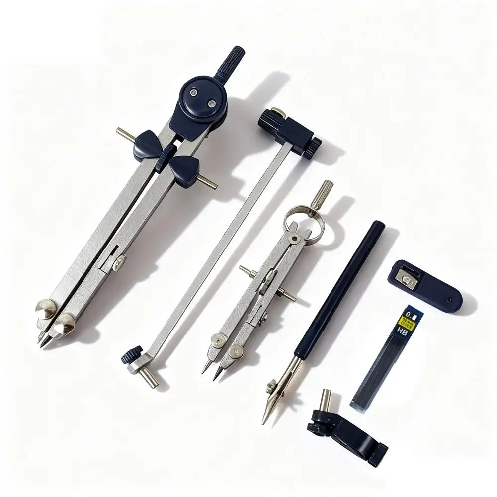 7-Piece Drawing Compass & Ruler Kit – Stainless Steel Set Drawing Compass Set HIP