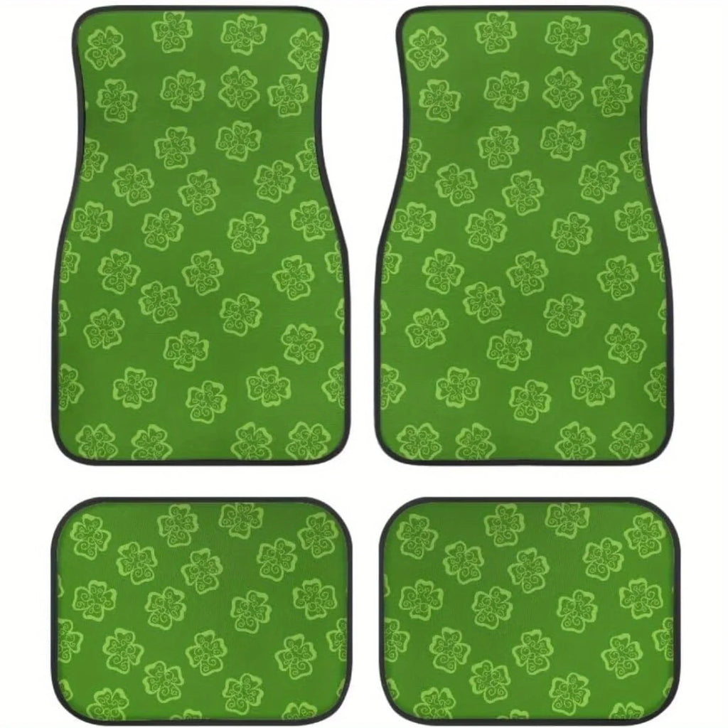 4-Pc Four Leaf Clover Car Floor Mats – All-Weather Non-Slip Set Car Floor Mat Set HIP 1