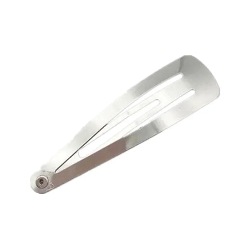 50pcs/pack Silver Tone Snap Hair Clips Craft Bow-Nickel Plated 30/40/50mm Barrette Slide Blanks for Kid DIY Decoration Hot HIP