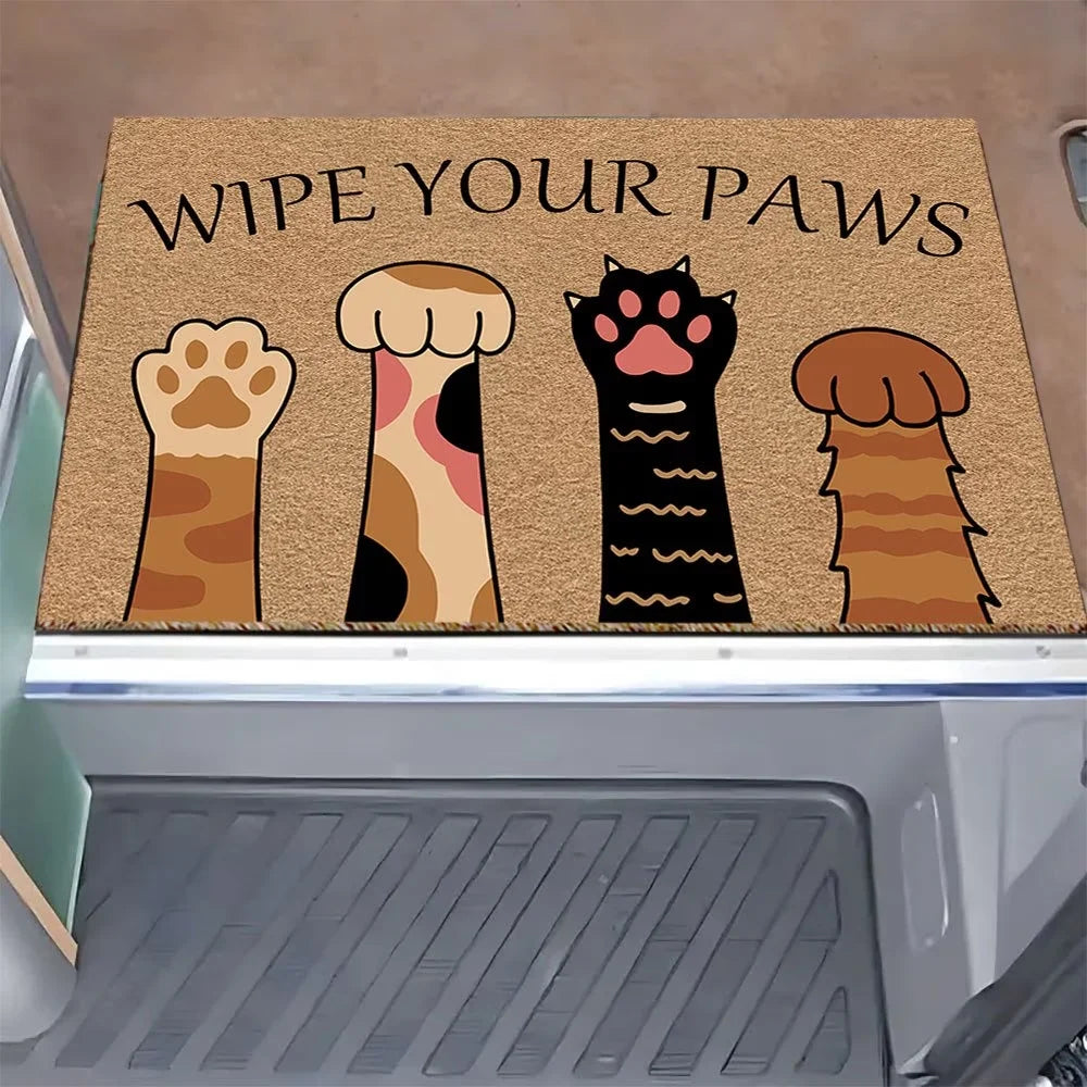 Wipe Your Paws Doormat – Funny Cat & Dog Welcome Mat Decorative Doormat HIP 1 40x60cm-Felt