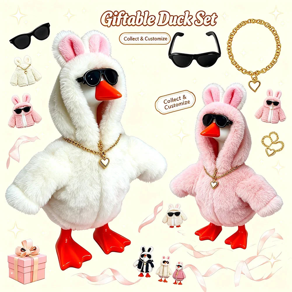 7-inch Mini Office Desk Goose Hoodie Set Ornament Mini Porch Goose Hoodie Ornament Handicraft Decoration Accessories HIP