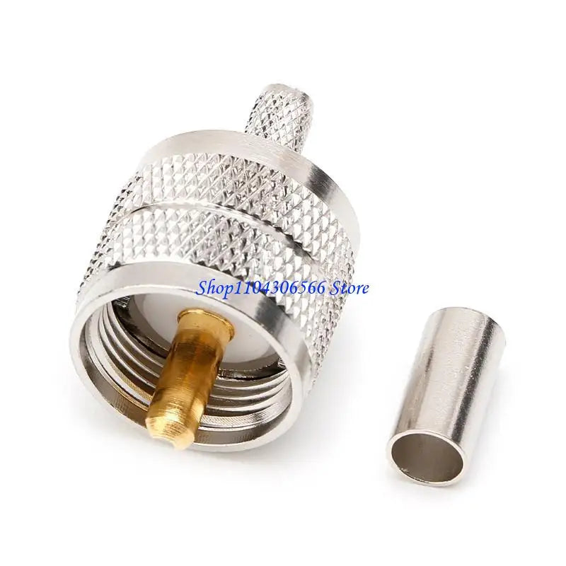 10-Pack UHF Male PL259 Crimp Connectors – RG58 RG142 LMR195 RF Coaxial Connector HIP