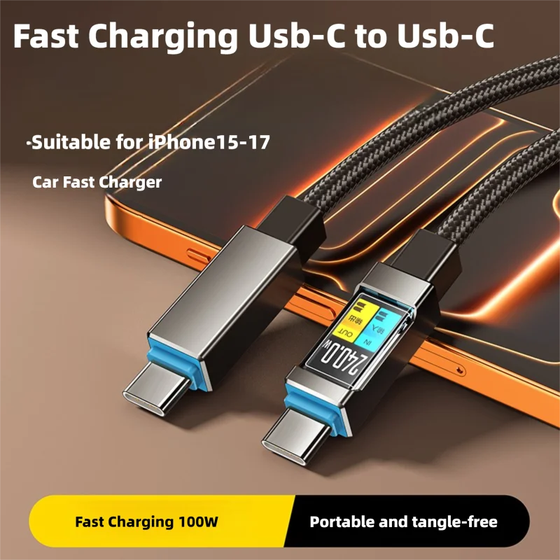 100W USB-C to USB-C Fast Charging Cable 1.2m | HIP USB-C Charging Cable HIP