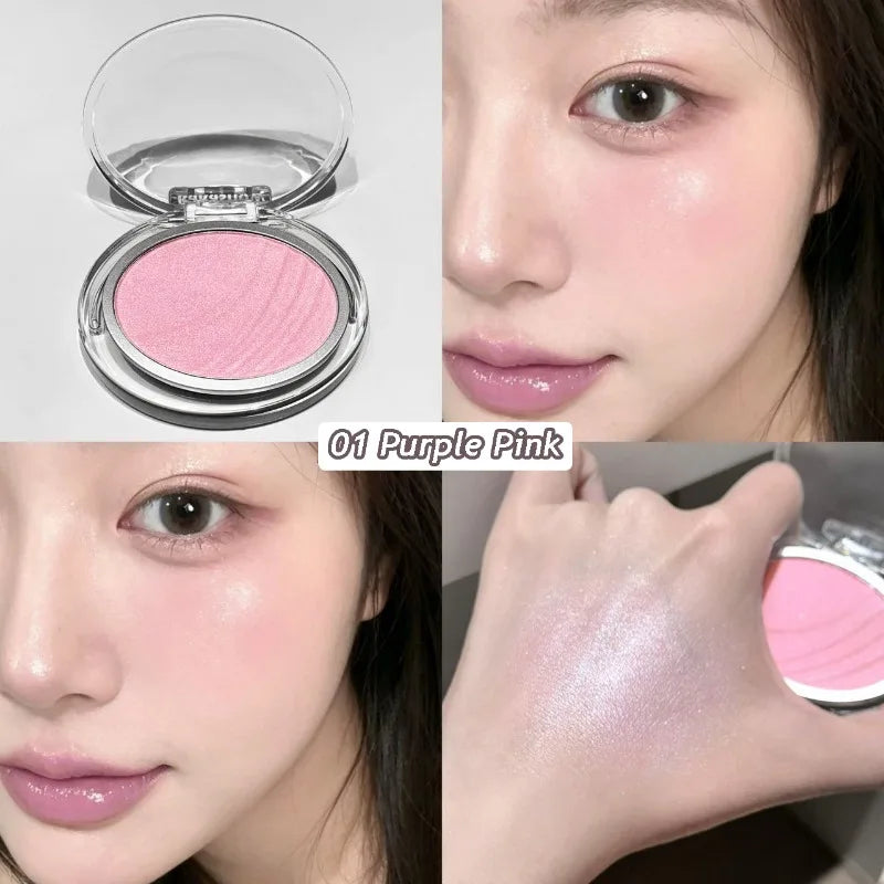 Matte Blush Powder Low Saturation Natural Cheek Color Long Lasting Waterproof Lightweight Face Blusher Korean Style Daily Makeup HIP 01 Purple Pink