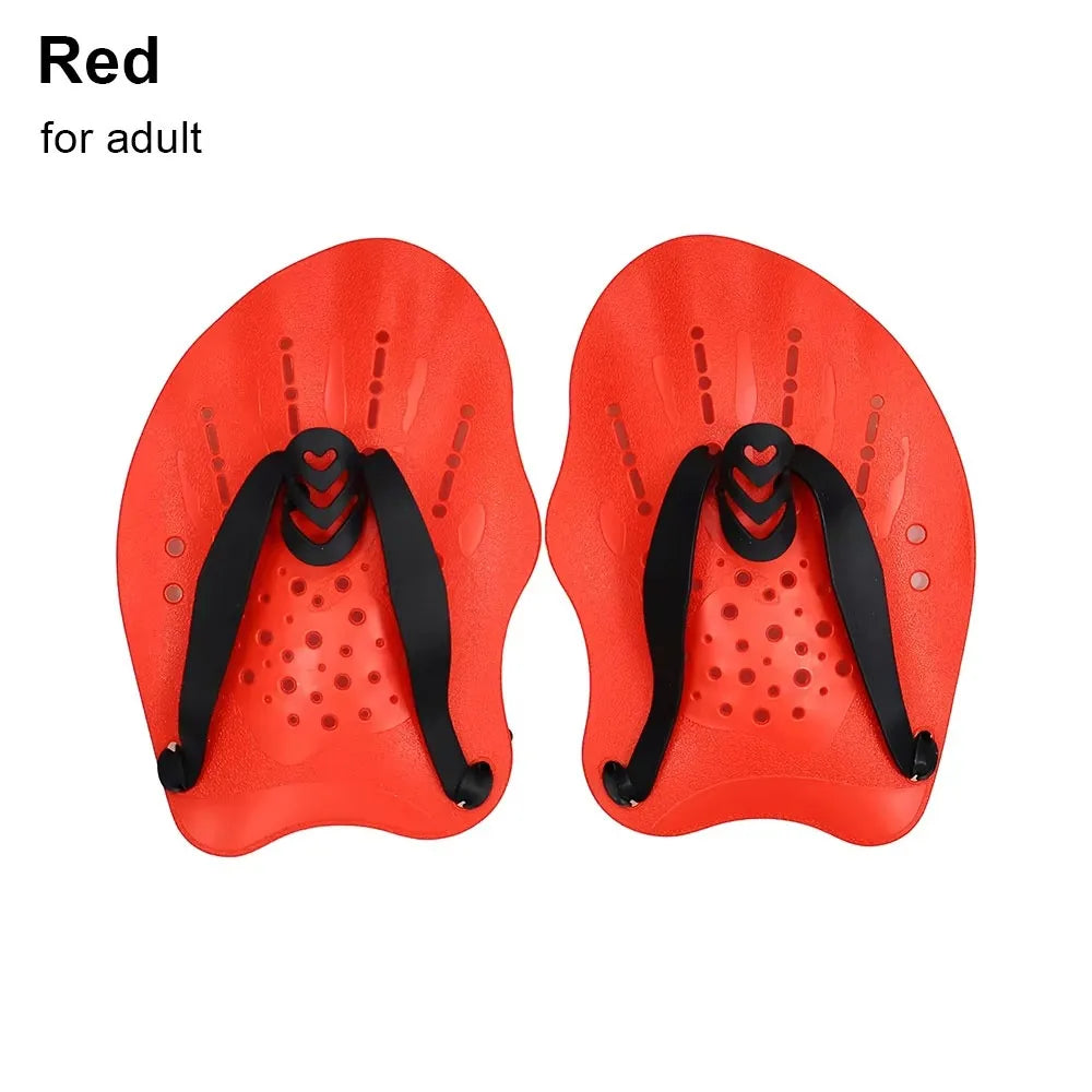 Freestyle Swim Hand Paddles – Kids & Adults | Silicone Straps Swim Training Paddles HIP red for adult