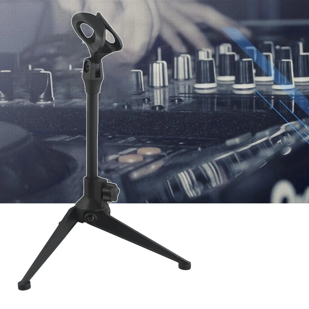 Mini Desktop Microphone Tripod Stand – Adjustable & Shockproof Microphone Stand HIP