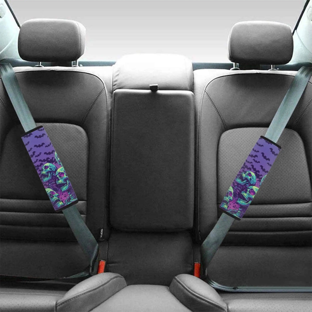 Purple Bat Skull Seatbelt Covers – 2 PCS Soft Car Seat Belt Pads Seatbelt Cover Set HIP