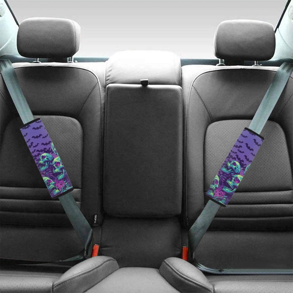 Purple Bat Skull Seatbelt Covers – 2-Pack Car Seat Belt Pads Seatbelt Cover Set HIP