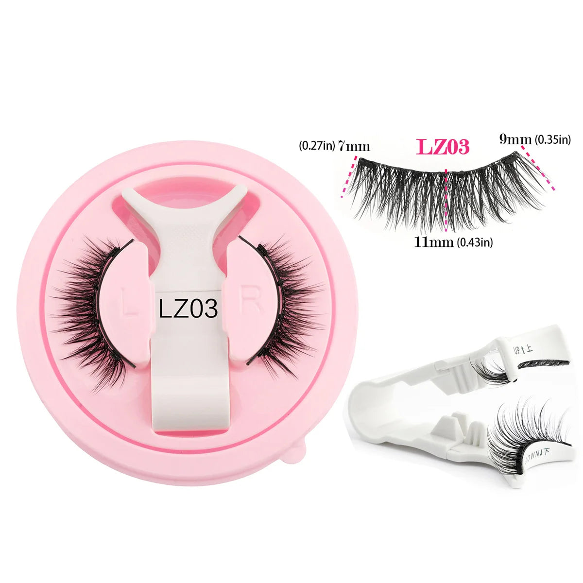 SHIDISHANGPIN 1 Pair Reusable Magnetic Eyelashes Tweezers Set Handmade 3D Natural False Eyelashes and Magnetic Tweezers Set HIP LZ03