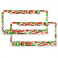 2-Pack Candy Cane Christmas License Plate Frames | Aluminum License Plate Frame HIP Deep Green