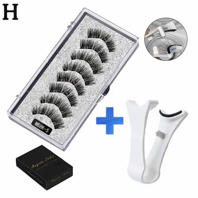 3D Natural Magnetic Eyelashes,With 5 Magnetic Lashes Shipping Box Eyelashes Handmade False Gift Reusable Support Drop Magne T6N2 HIP MB8K