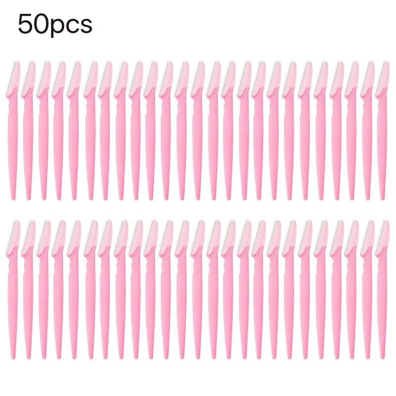Eyebrow Trimmer Face Razor Set – Portable Precision Shaper Eyebrow Trimmer Razor HIP C514-pink 50pcs