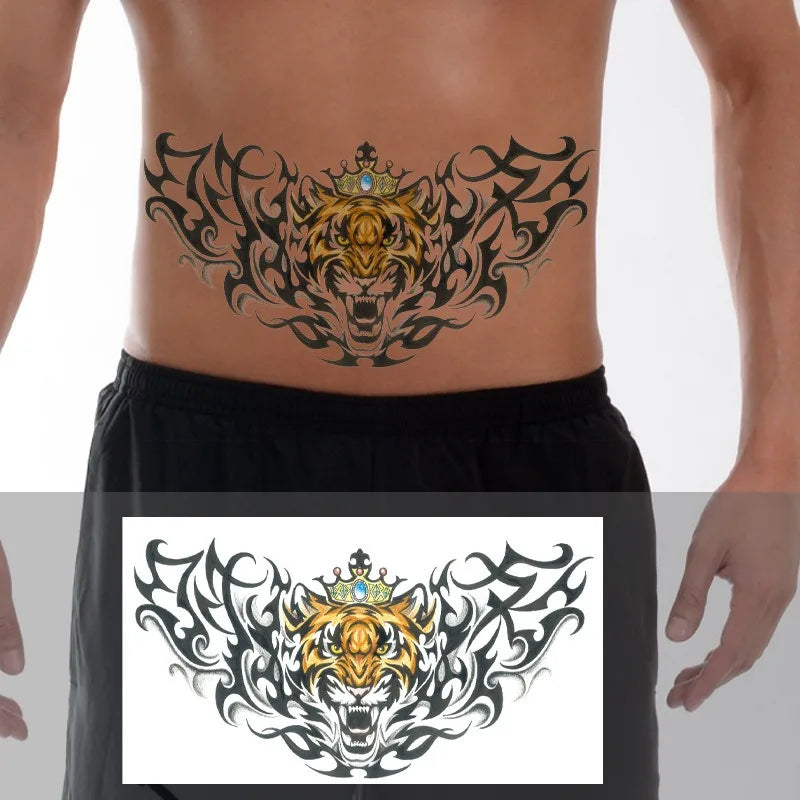 Large Waterproof Temporary Tattoo Sticker – Floral Butterfly Gem