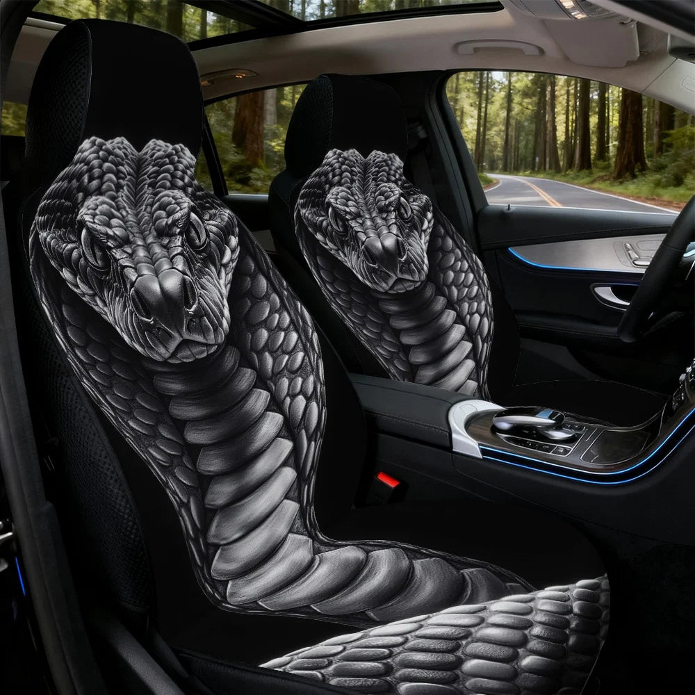 Silver Cobra Car Seat Covers Set of 2 – Universal Fit Car Seat Covers HIP