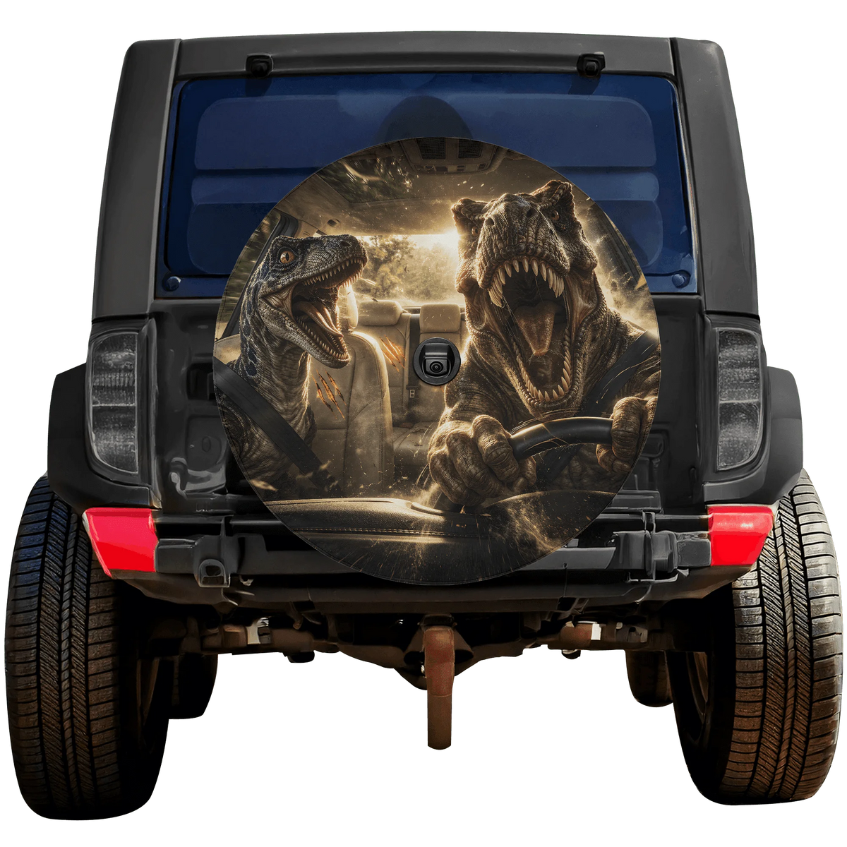 T-Rex Dinosaur Spare Tire Cover – UV Waterproof Blue 15 in Spare Tire Cover HIP
