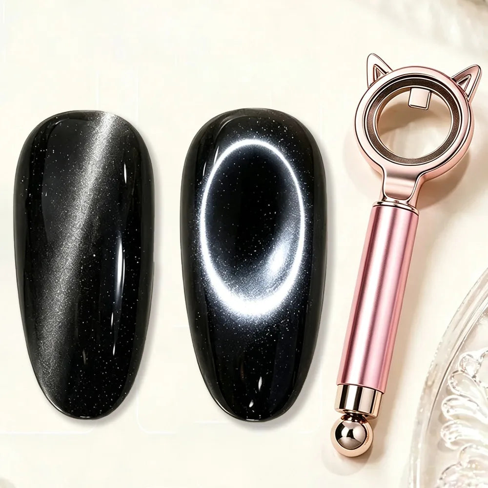 2-in-1 Kitty Round Ring Cat Eye Magnet Powerful Circle Magnetic Ball for Galaxy French Hollow Nail Art Gel Polish Manicure Tool HIP