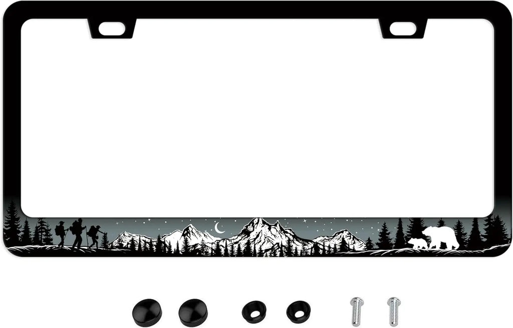 Adventure Bear Wildlife Camping License Plate Frame License Plate Frame HIP 1