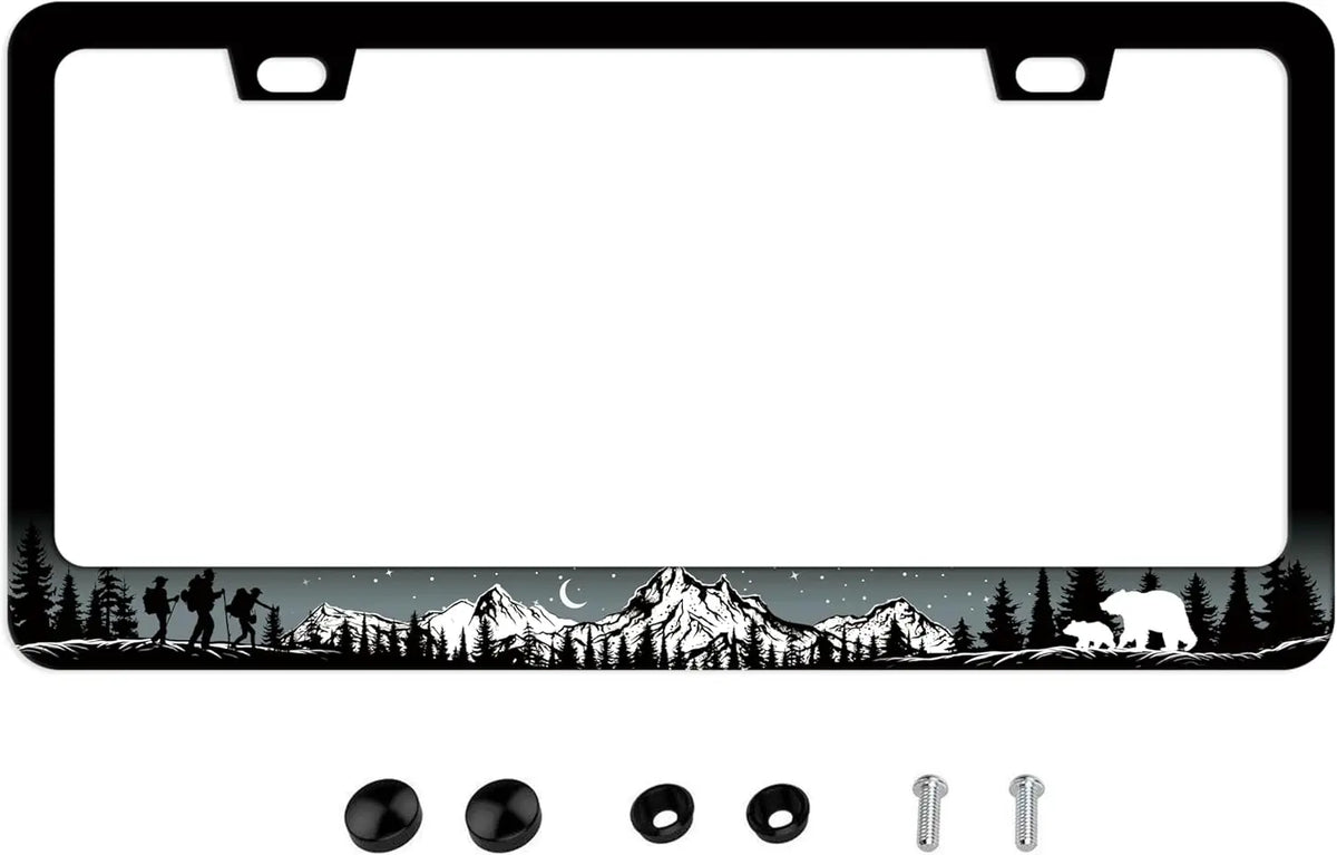 Adventure Bear Wildlife Camping License Plate Frame License Plate Frame HIP 1