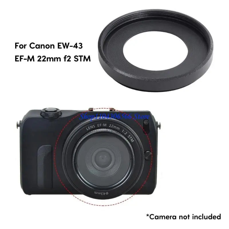 EW-43 Aluminum Lens Hood & Cap for Canon EF-M 22mm f/2 STM Camera Lens Hood HIP