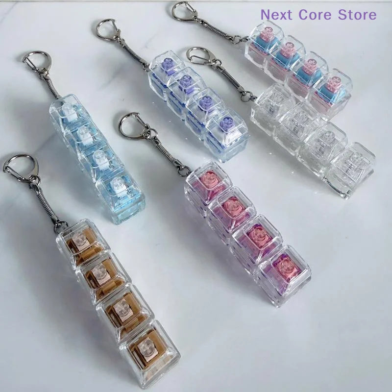 Crystal Keycap Clicker Keychain – Fidget Keyboard Toy Fidget Clicker Keychain HIP