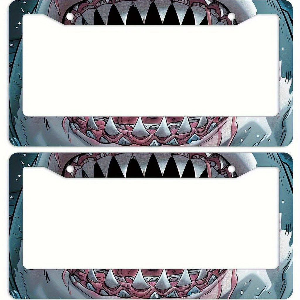 Shark Teeth License Plate Frame – Rust-Proof Metal Car Frame License Plate Frame HIP 1