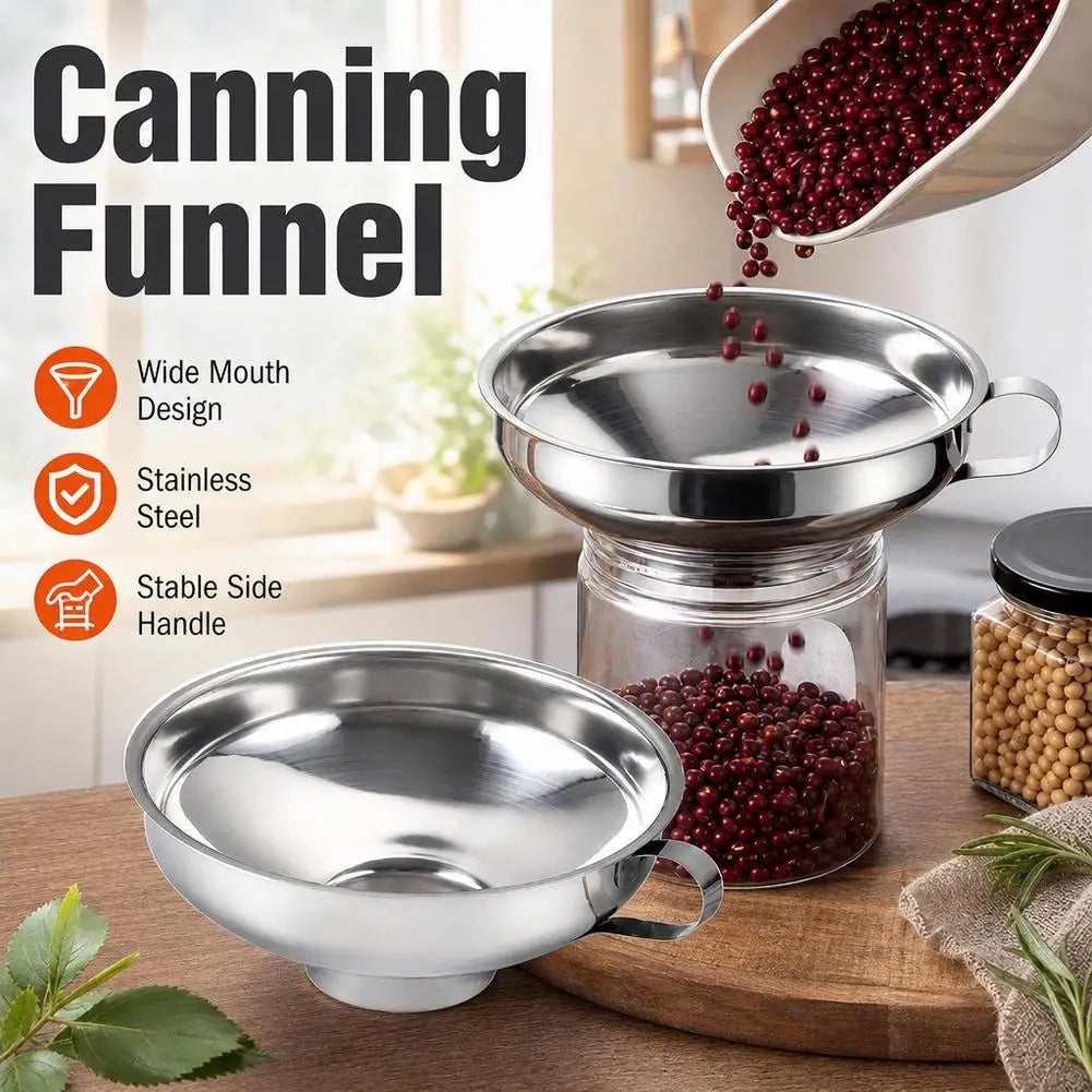 Stainless Steel Wide Mouth Funnel Canning Funnel Cup Jam Salad Dressing Hopper Filter For Jar Canned Filteroil Wine Water Spices HIP