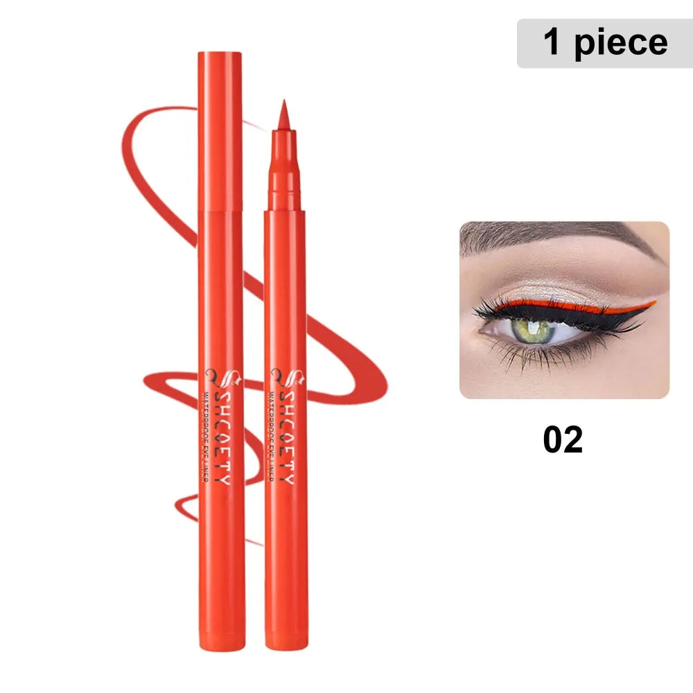 12 Colors Matte Liquid Eyeliner Rainbow Colorful Neon Eyeliner Pencil Pigmented Waterproof Smudge Proof Makeup For Women HIP 02