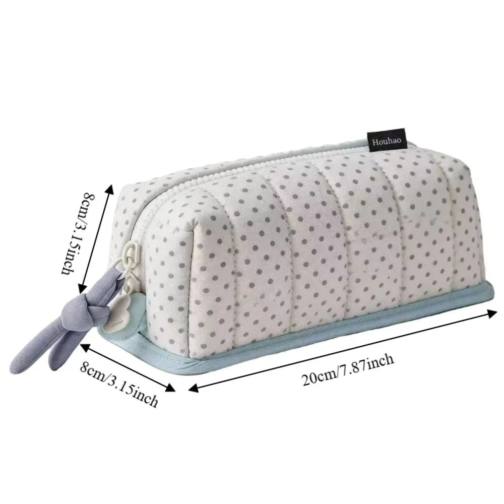 Large Capacity Dot Pattern Pencil Case – Cotton Pen Bag Pencil Case HIP