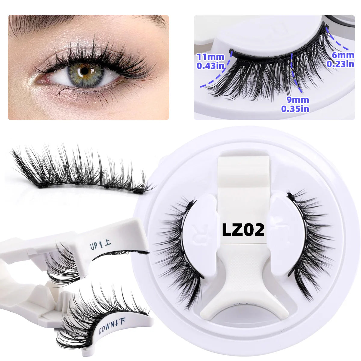 1/2 Pair Reusable Magnetic Eyelashes Tweezers Set Faux Mink Lashes Handmade 3D Natural False Eyelashes and Magnetic Tweezers Set HIP 1 pairs-LZ02