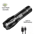 ESMARTER 1200LM USB Rechargeable LED Flashlight – Zoomable LED Flashlight HIP R5T6 flashlight