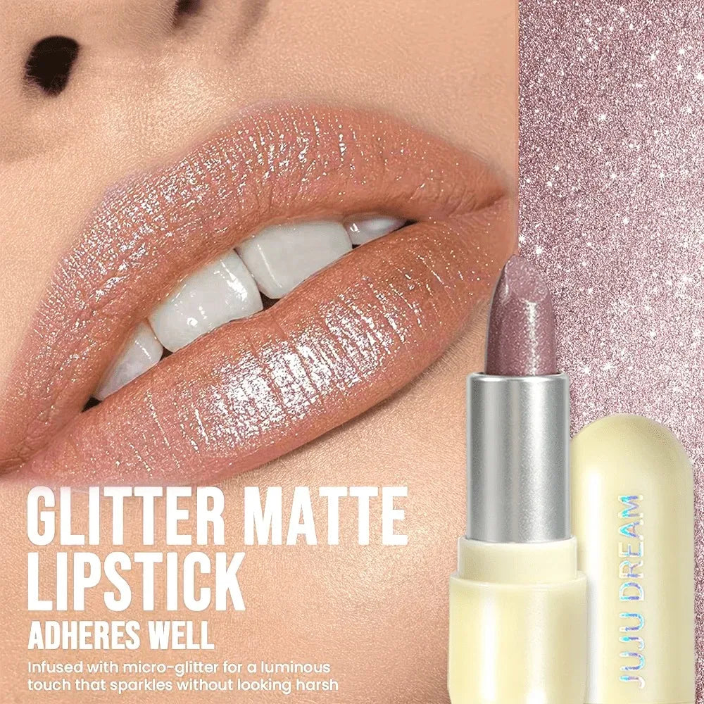 JUJU Dream Metallic Shimmer Lipstick – Waterproof & Hydrating Metallic Shimmer Lipstick HIP